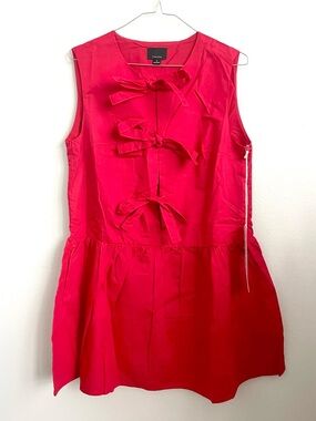 Lumiere Hot Pink Sleeveless Mini Dress with Front Bows